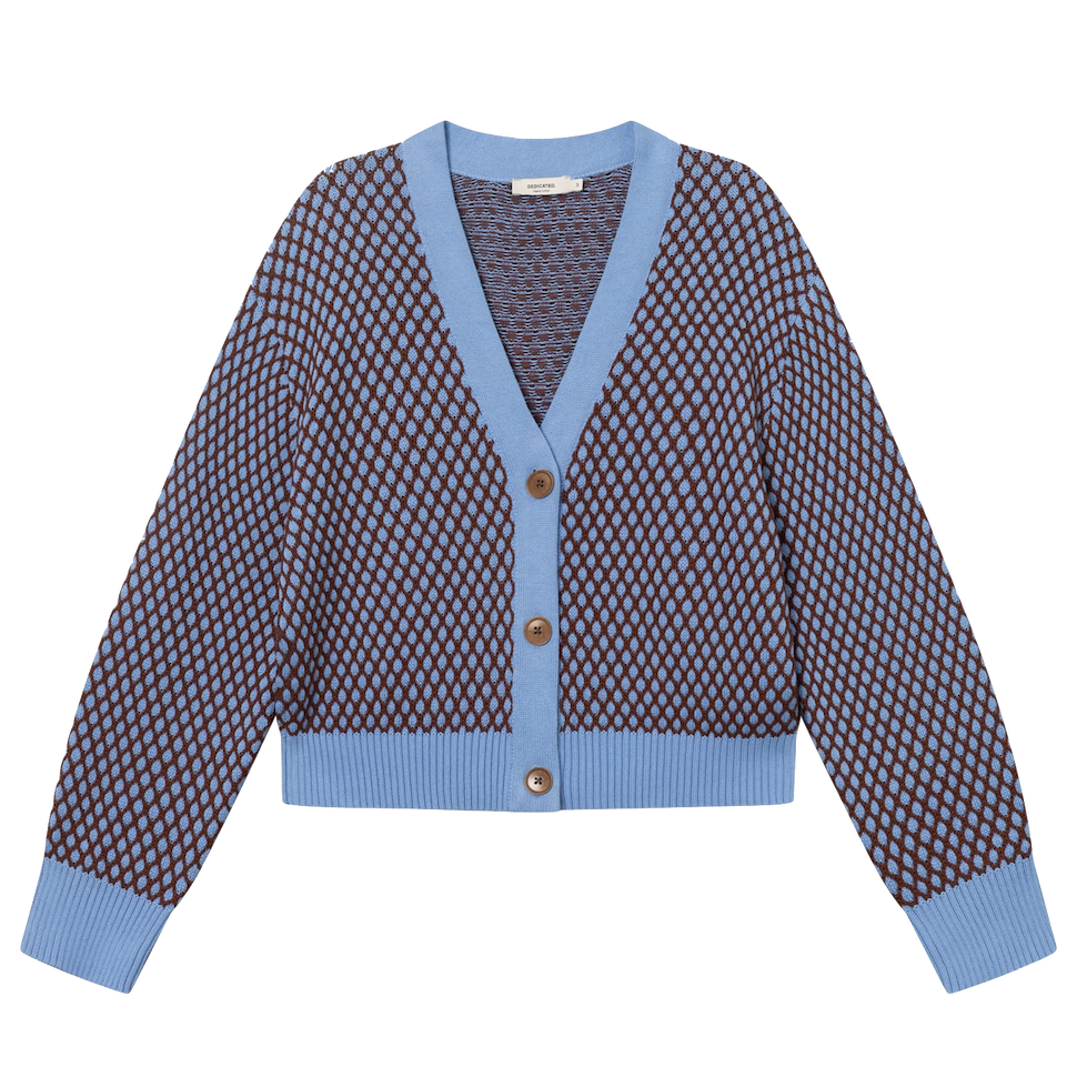 Dedicated Dedicated, Kanan Bubble Knit, cornflower/cappuccino, S
