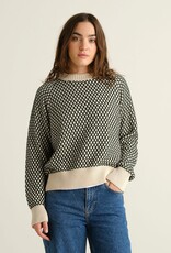 Dedicated Dedicated, Husie Bubble Knit, dark green/vanilla white, L