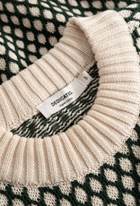 Dedicated Dedicated, Husie Bubble Knit, dark green/vanilla white, M