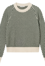Dedicated Dedicated, Husie Bubble Knit, dark green/vanilla white, S