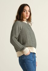 Dedicated Dedicated, Husie Bubble Knit, dark green/vanilla white, S