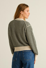 Dedicated Dedicated, Kanan Bubble Knit, dark green/vanilla white, XS
