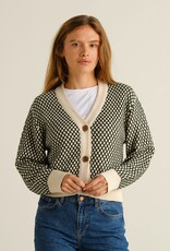 Dedicated Dedicated, Kanan Bubble Knit, dark green/vanilla white, XS