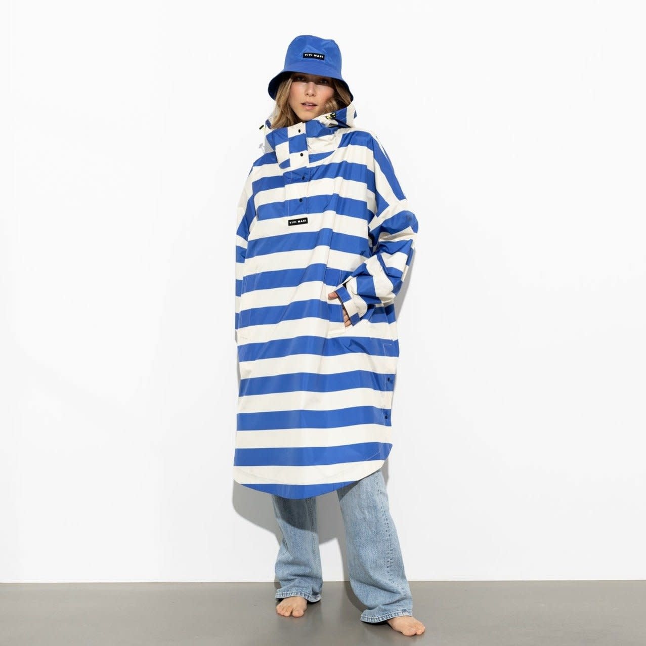 Vivi Mari Vivi Mari, Raincoat Bold Stripes, blue/sand