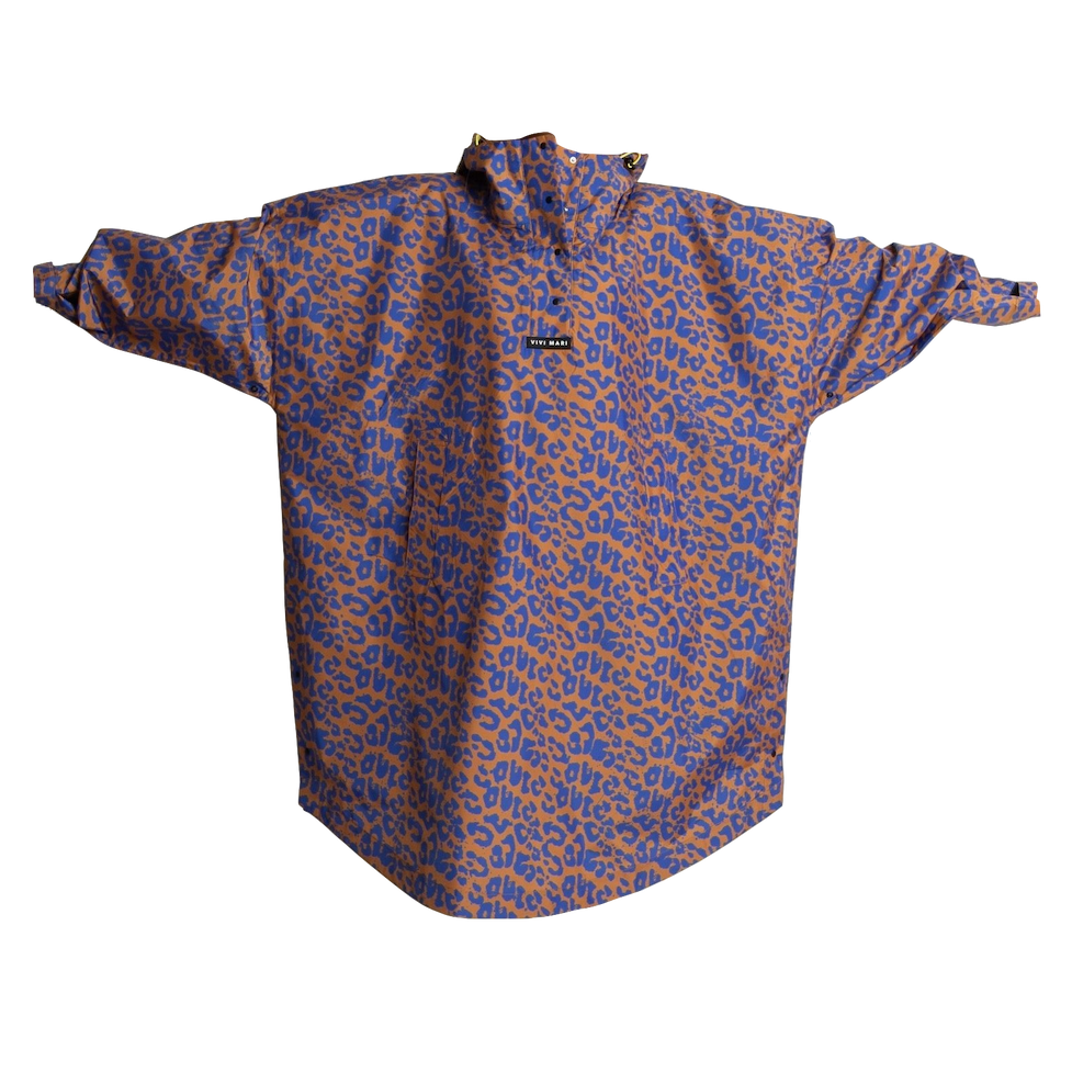 Vivi Mari Vivi Mari, Raincoat Leo Splashes,  electric blue/caramel