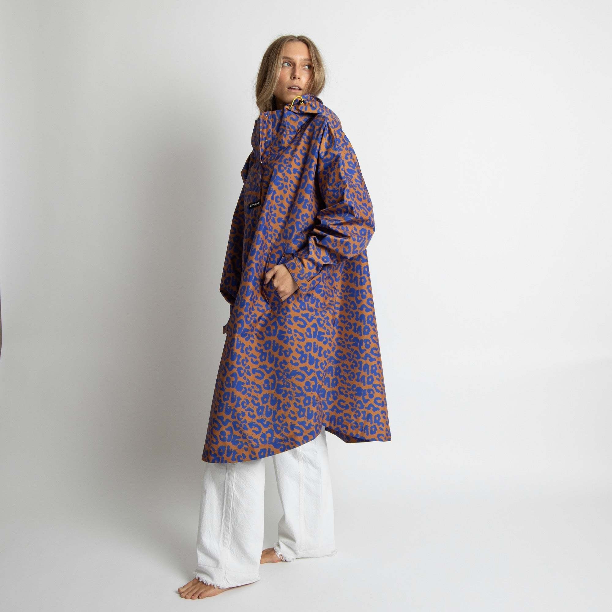 Vivi Mari Vivi Mari, Raincoat Leo Splashes,  electric blue/caramel