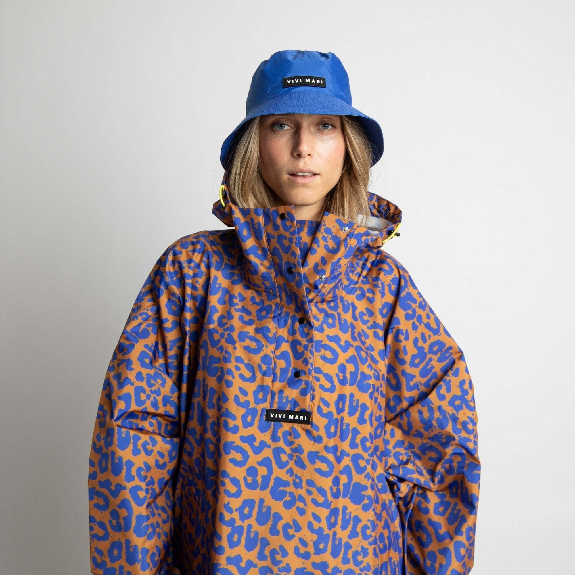 Vivi Mari Vivi Mari, Raincoat Leo Splashes,  electric blue/caramel