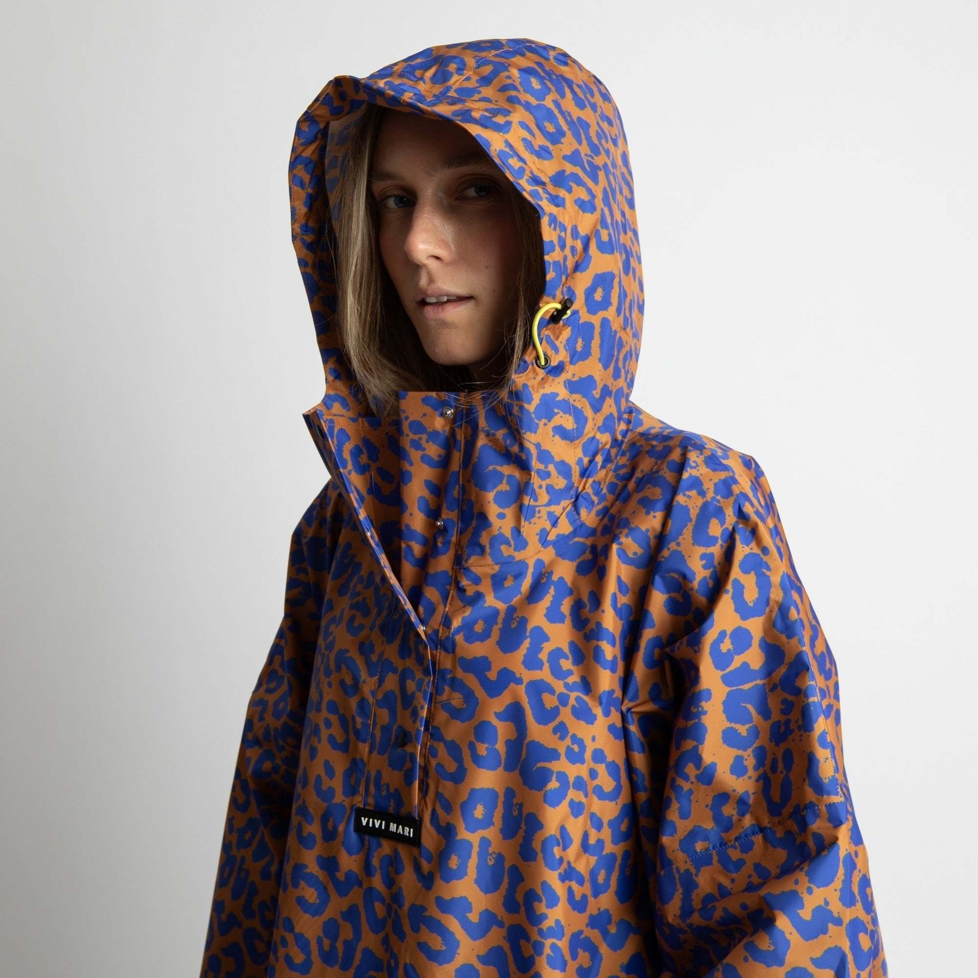 Vivi Mari Vivi Mari, Raincoat Leo Splashes,  electric blue/caramel