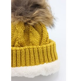 PARIS ES'TYL Fleece Lined Detachable Fur Bobble Hat