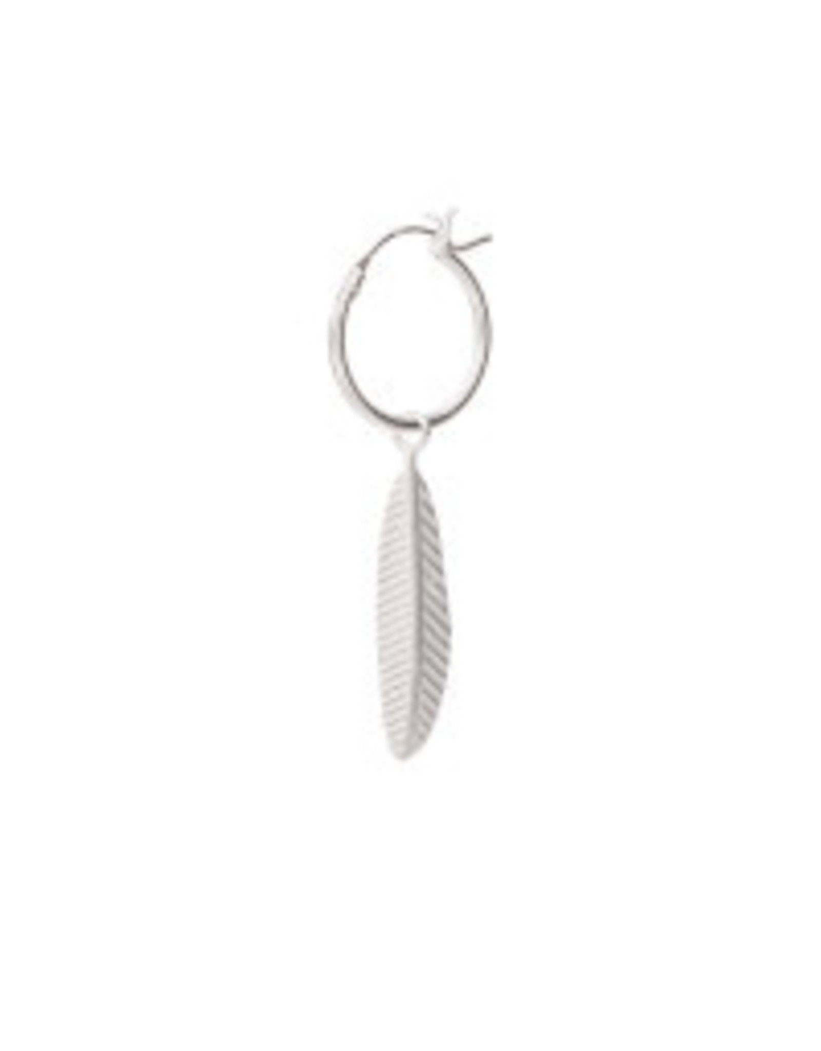 A beautiful Story Feather Hoop Earring - Sterling Silver