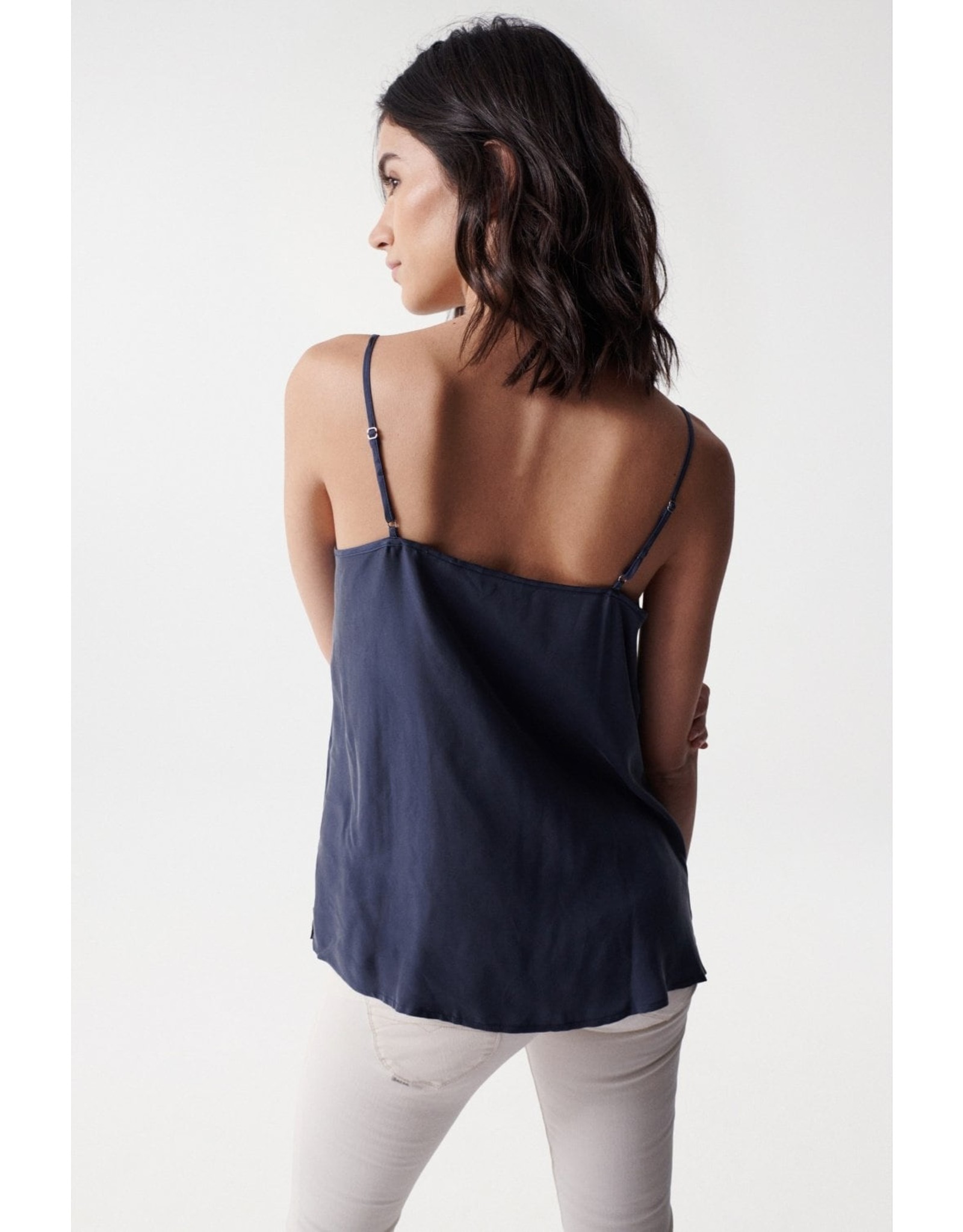 122861 navy salsa cami with lace sale