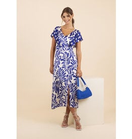 Fee G Pia - Print Dress with Heart Waterfall Sleeves