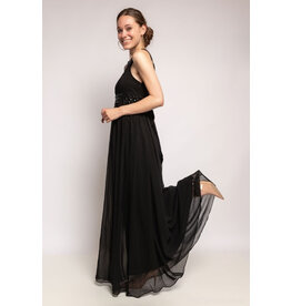 Paris Es'tyl Long Halter Neck Silk blend chiffon dress