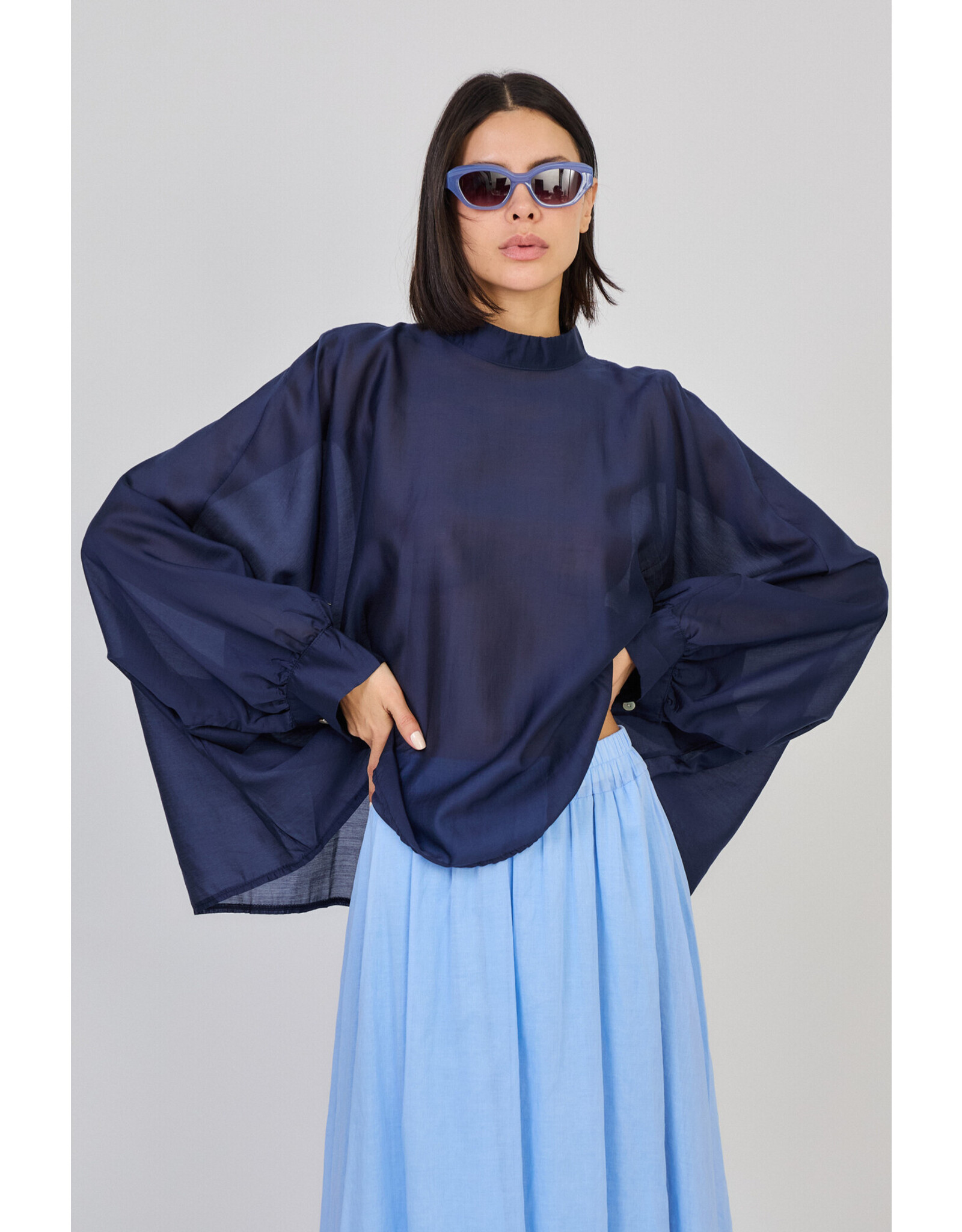 Paris Es'tyl 12534 - Oversize transparent blouse