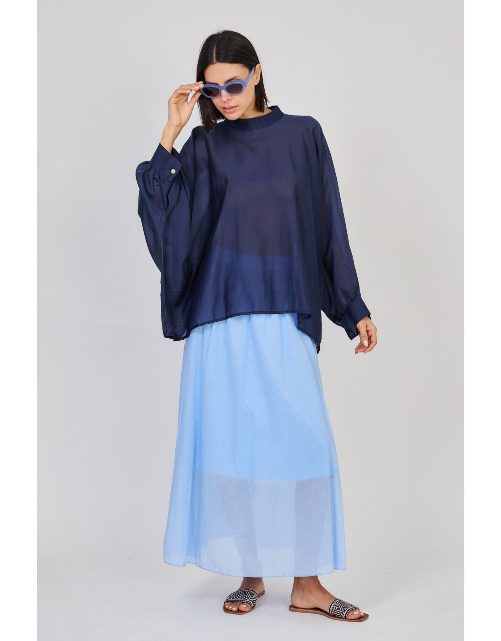 Paris Es'tyl 12534 - Oversize transparent blouse