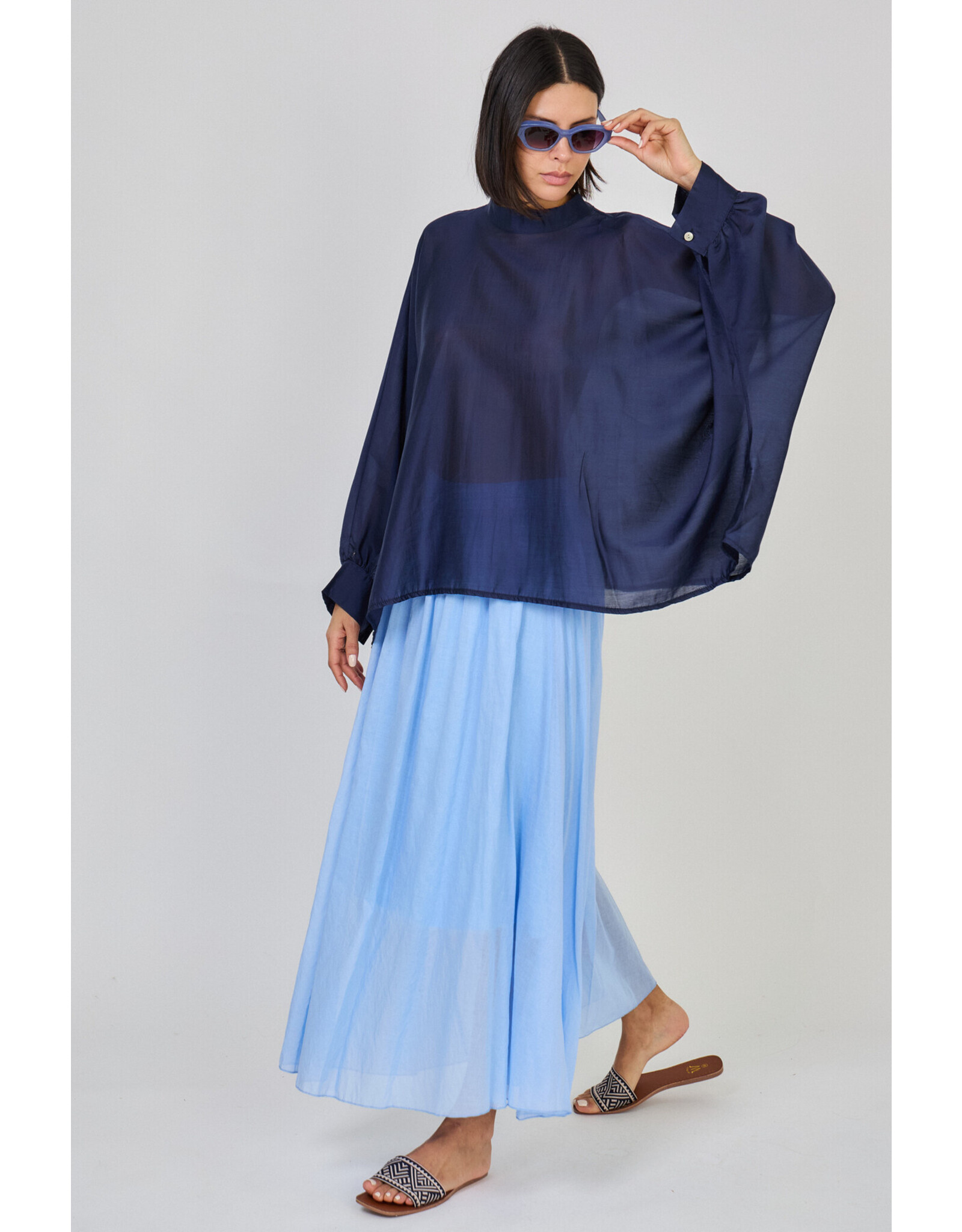 Paris Es'tyl 12534 - Oversize transparent blouse