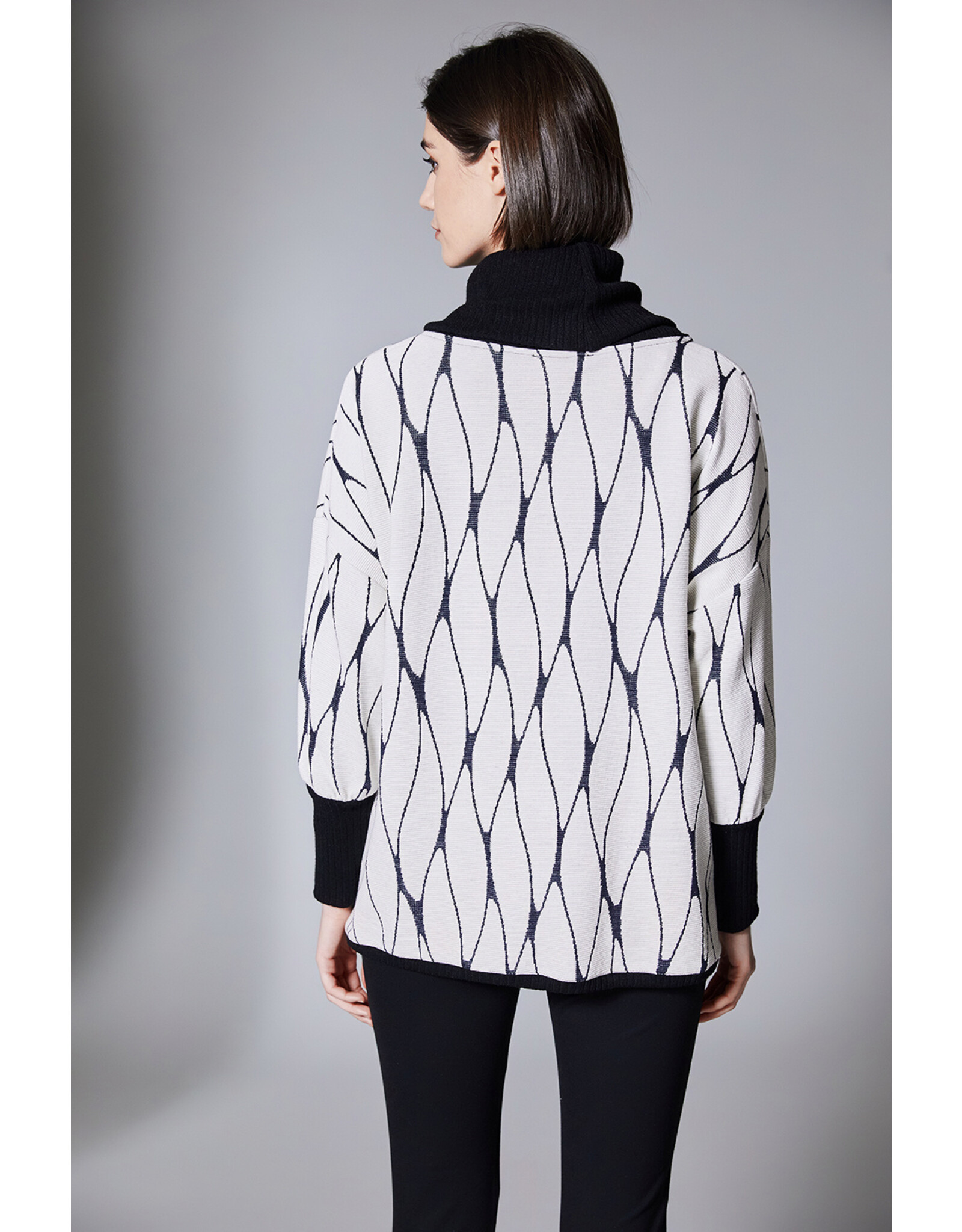 Peruzzi Cowl Jacquard Top