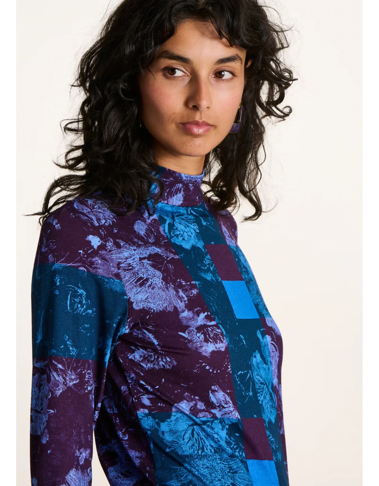 La Fee Maraboutee Covola Printed Polo Neck Top