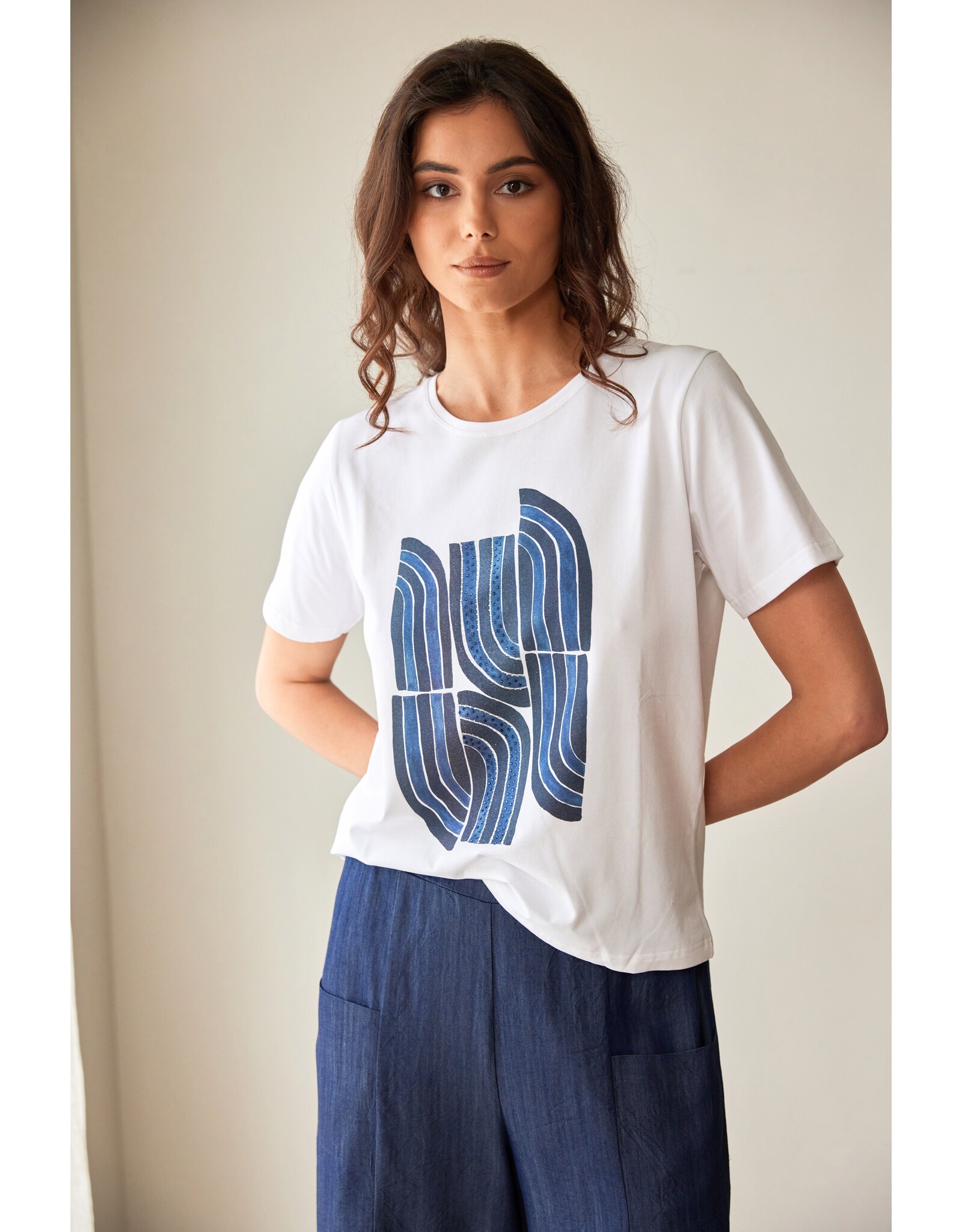 Peruzzi S26229 - Peruzzi Quarter Circle Print T-Shirt