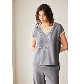 Peruzzi Stripe Trim Top