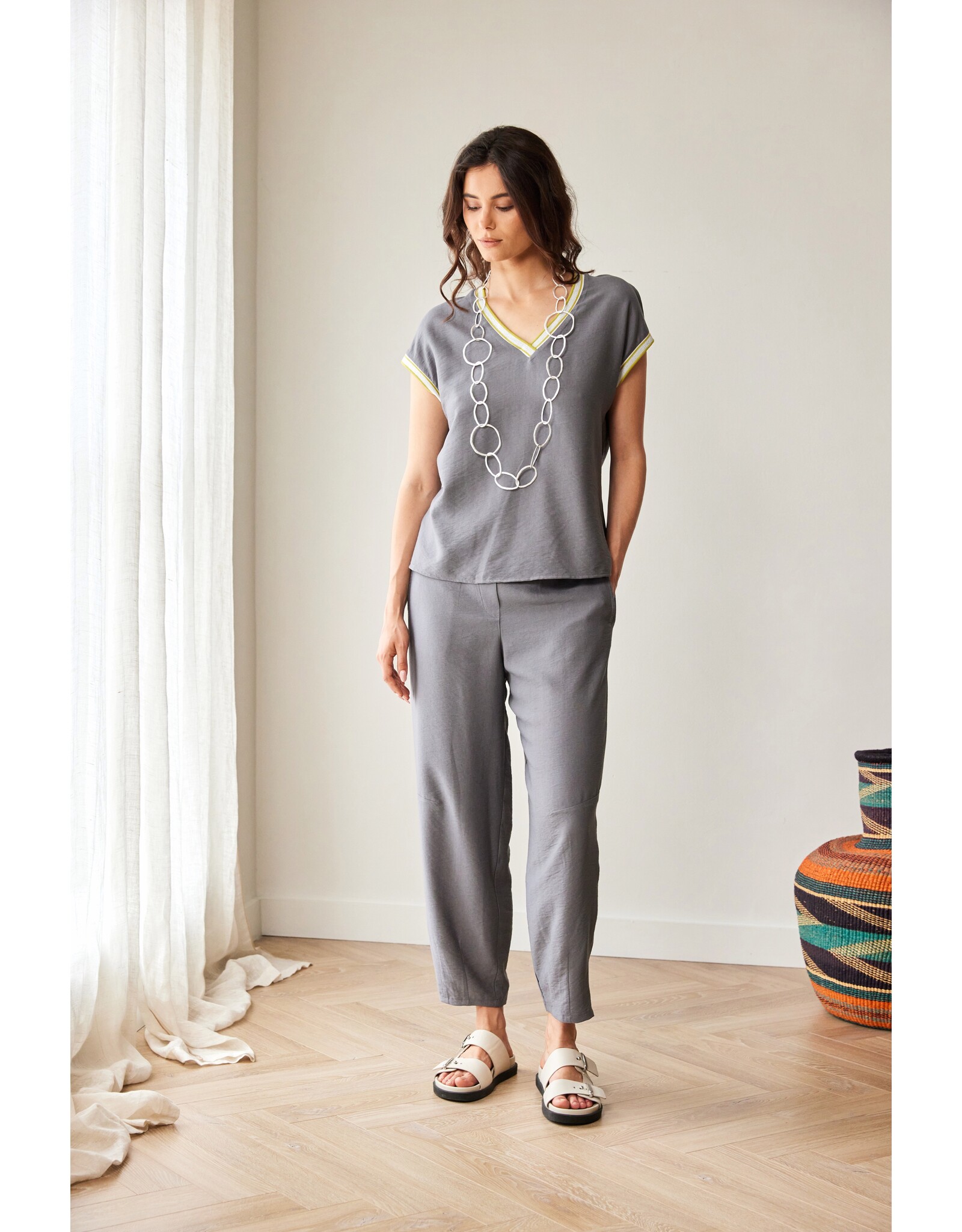 Peruzzi S26407 - Peruzzi Stripe Trim Top