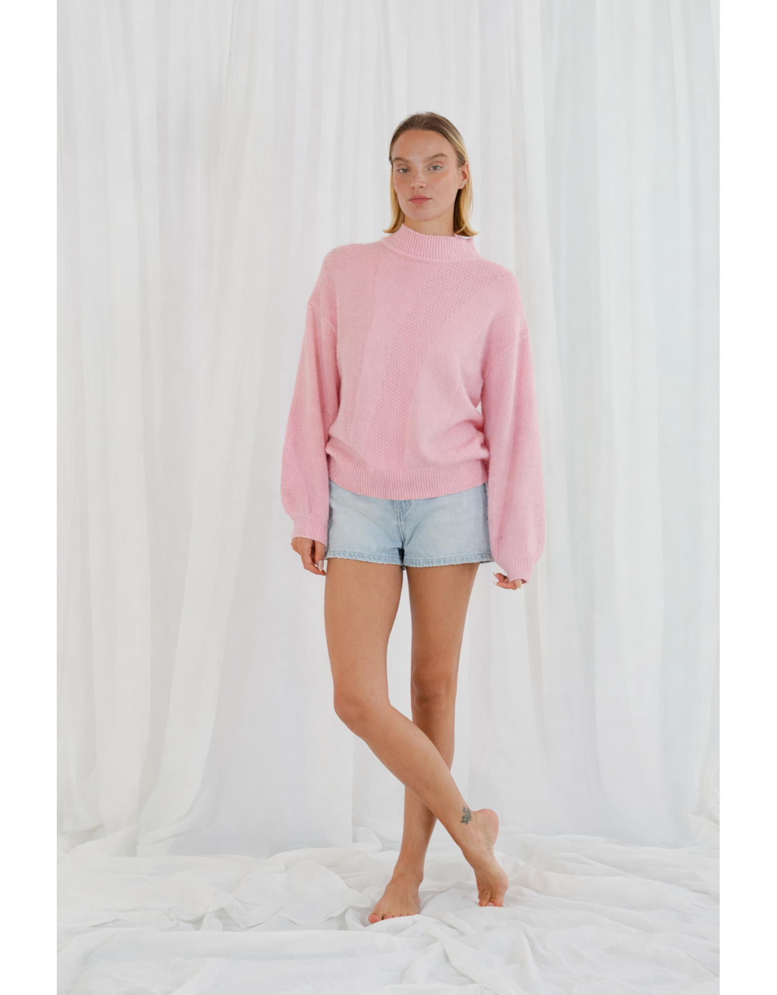 Twins TWNS - CARSON CITY - long sleeves high neck jumper with relief details