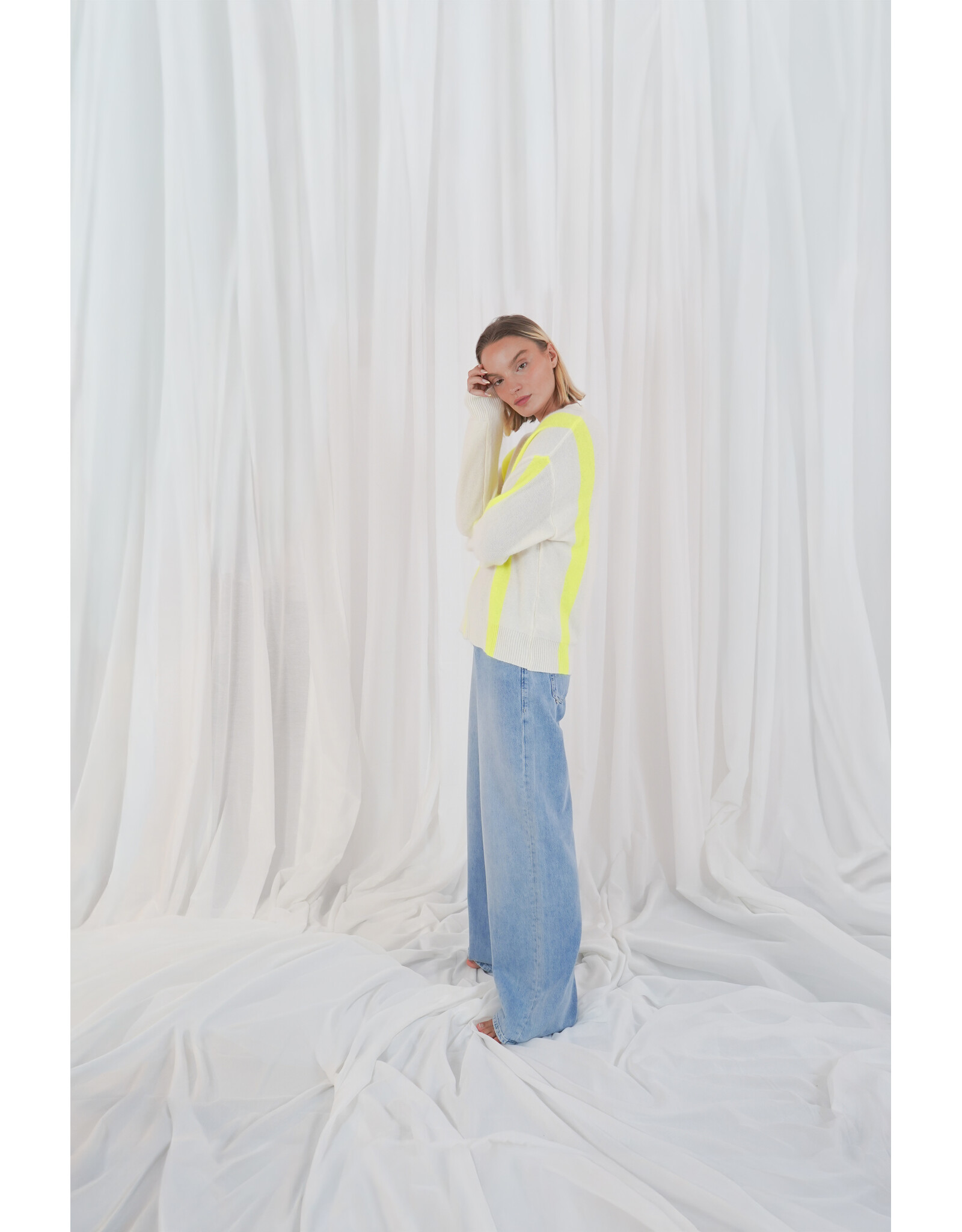 Twins TWNS - RENO - long sleeves round neck jumper with stripes