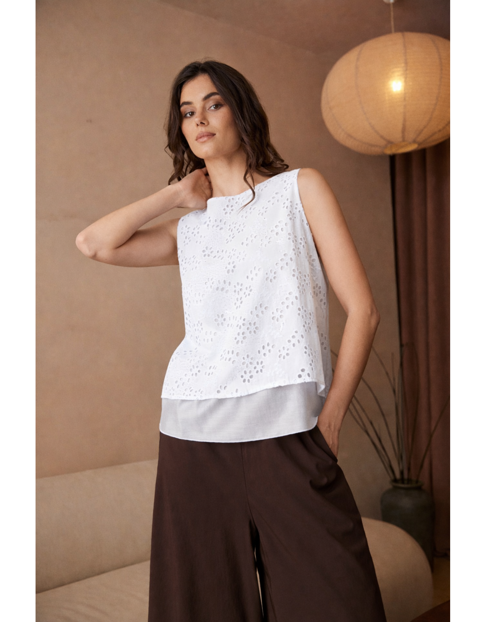 Peruzzi Peruzzi - S26181 - BRODERIE ANGLAIS TOP