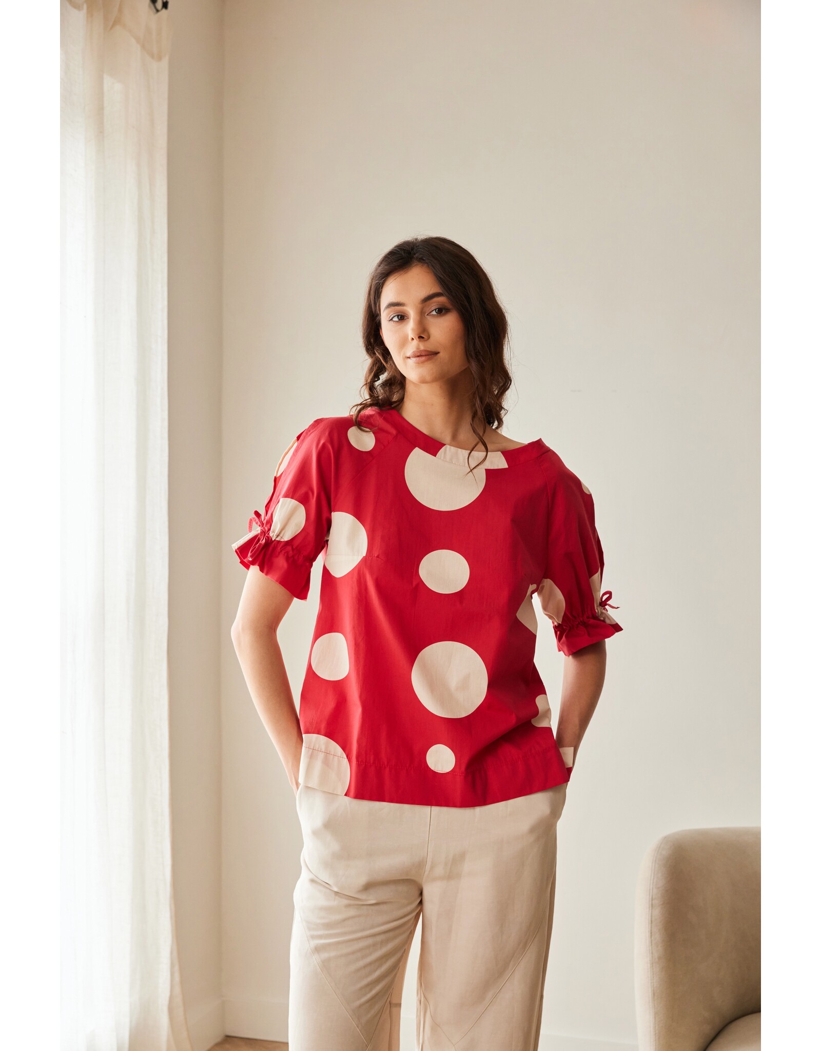 Peruzzi Peruzzi - S26183 - POLKA DOT COTTON TOP