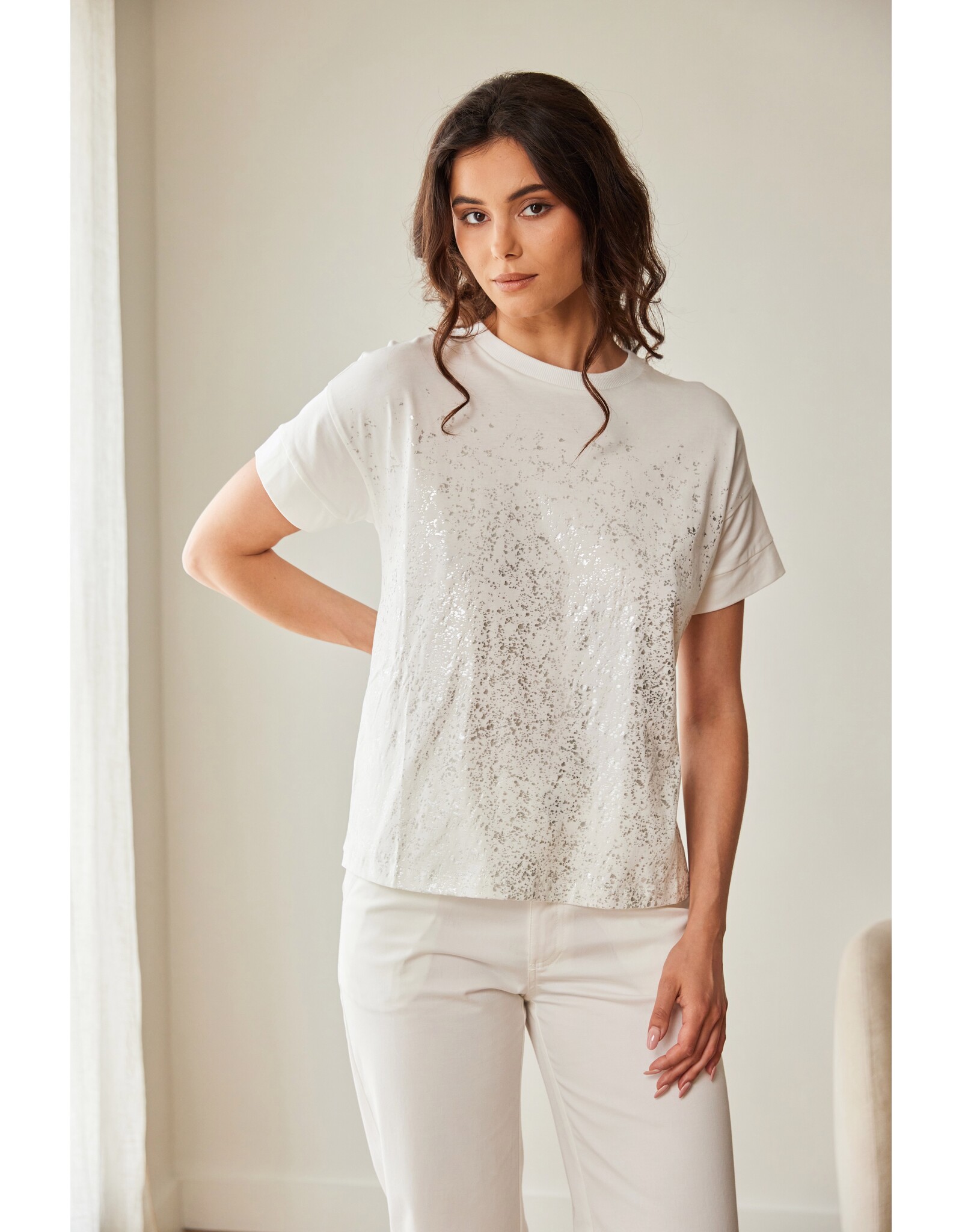 Peruzzi Peruzzi - S26185 - METALLIC FRONT TSHIRT