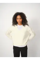 Mos Mosh Thora V Neck  Ecru Oversize Sweater