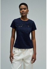 Salsa Jeans LACE FLOWERS EMBROIDERY T-SHIRT