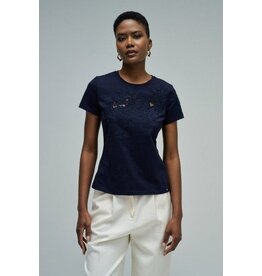 Salsa Jeans LACE FLOWERS EMBROIDERY T-SHIRT