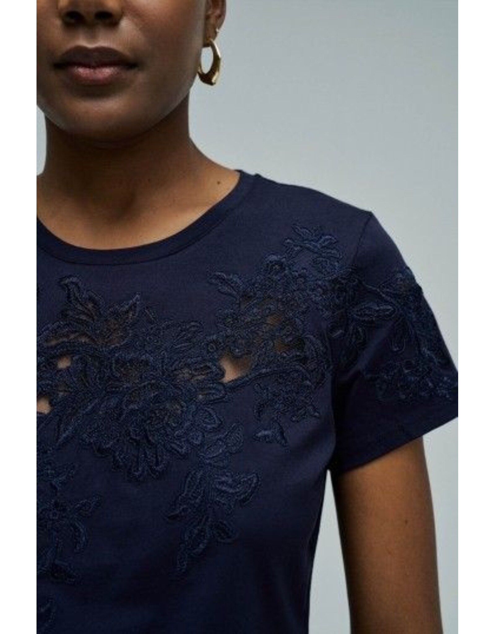 Salsa Jeans LACE FLOWERS EMBROIDERY T-SHIRT