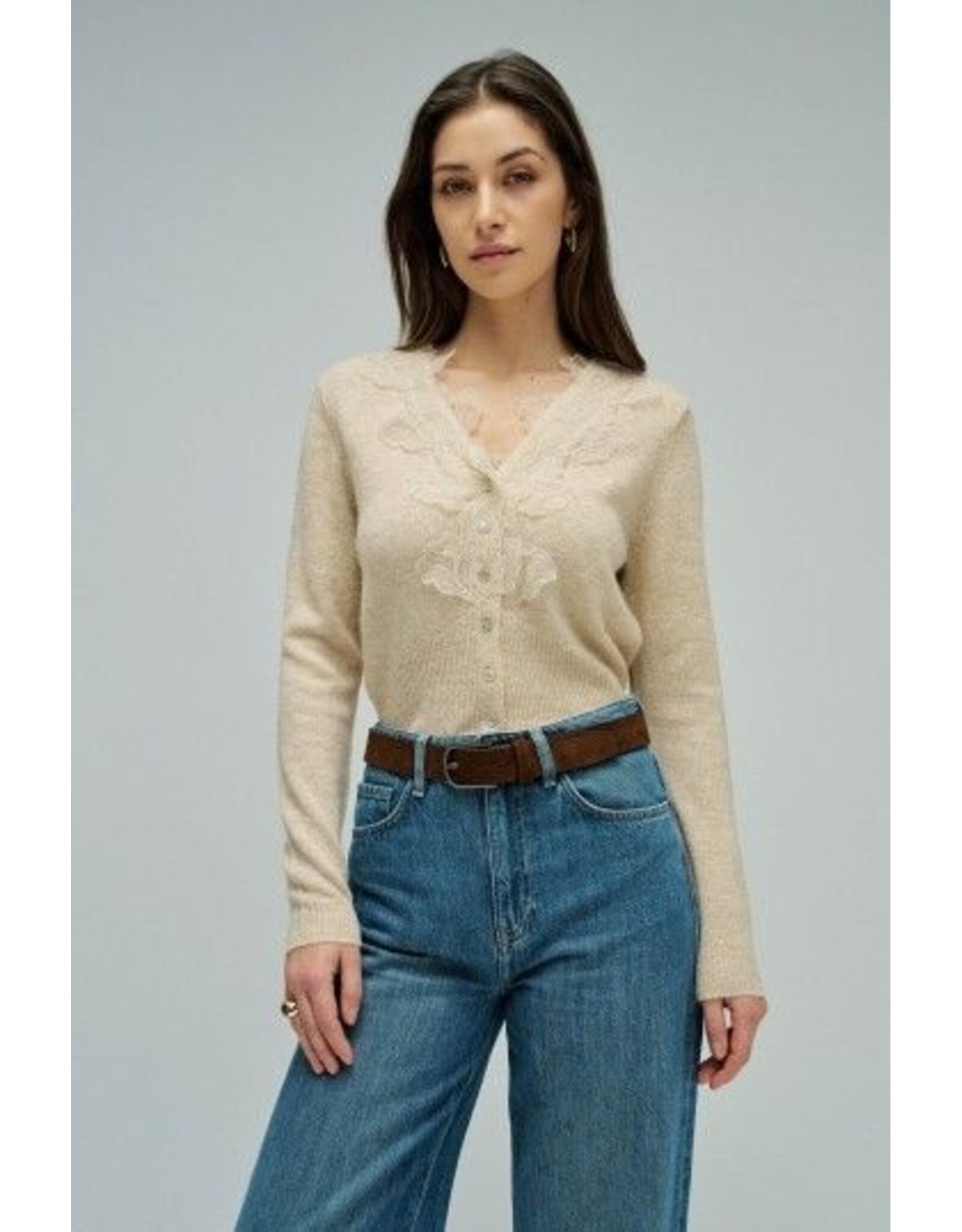 Salsa Jeans CARDIGAN WITH LACE DETAIL