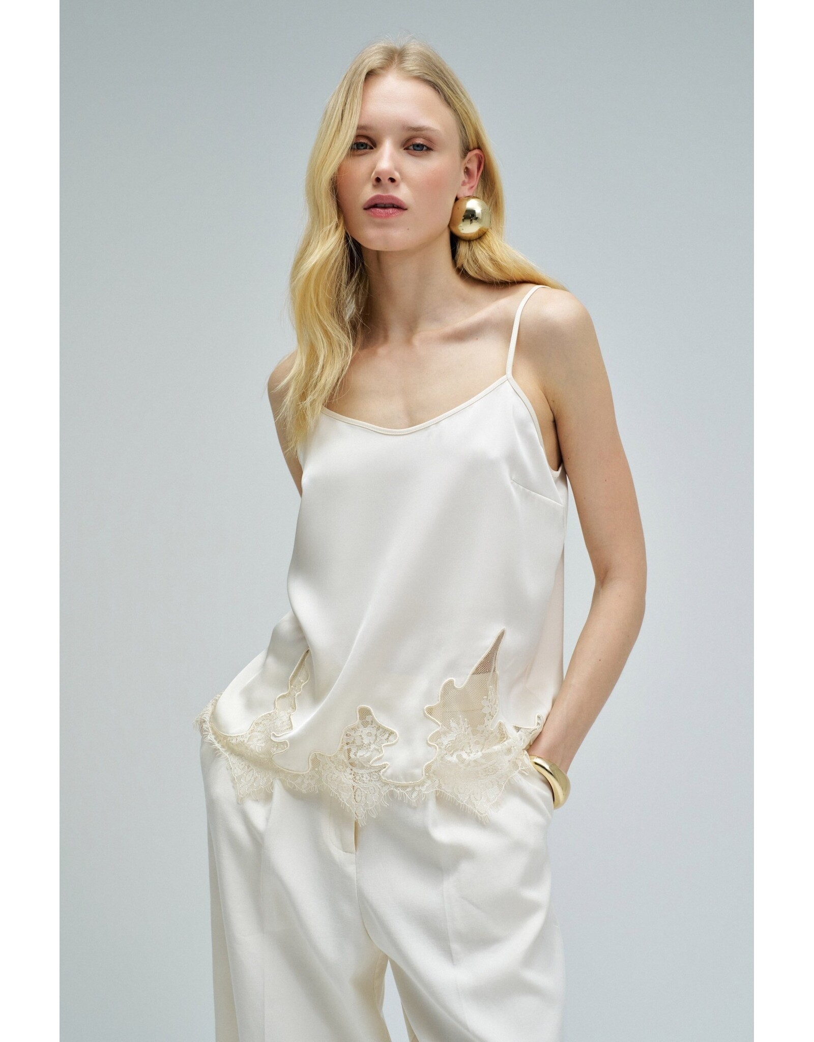 Salsa Jeans STRAP TOP WITH ADJUSTER AND LACE DETAIL