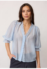 Co'Couture Avi Gathered Cuff Blouse in Powder Blue