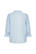 Co'Couture Avi Gathered Cuff Blouse in Powder Blue