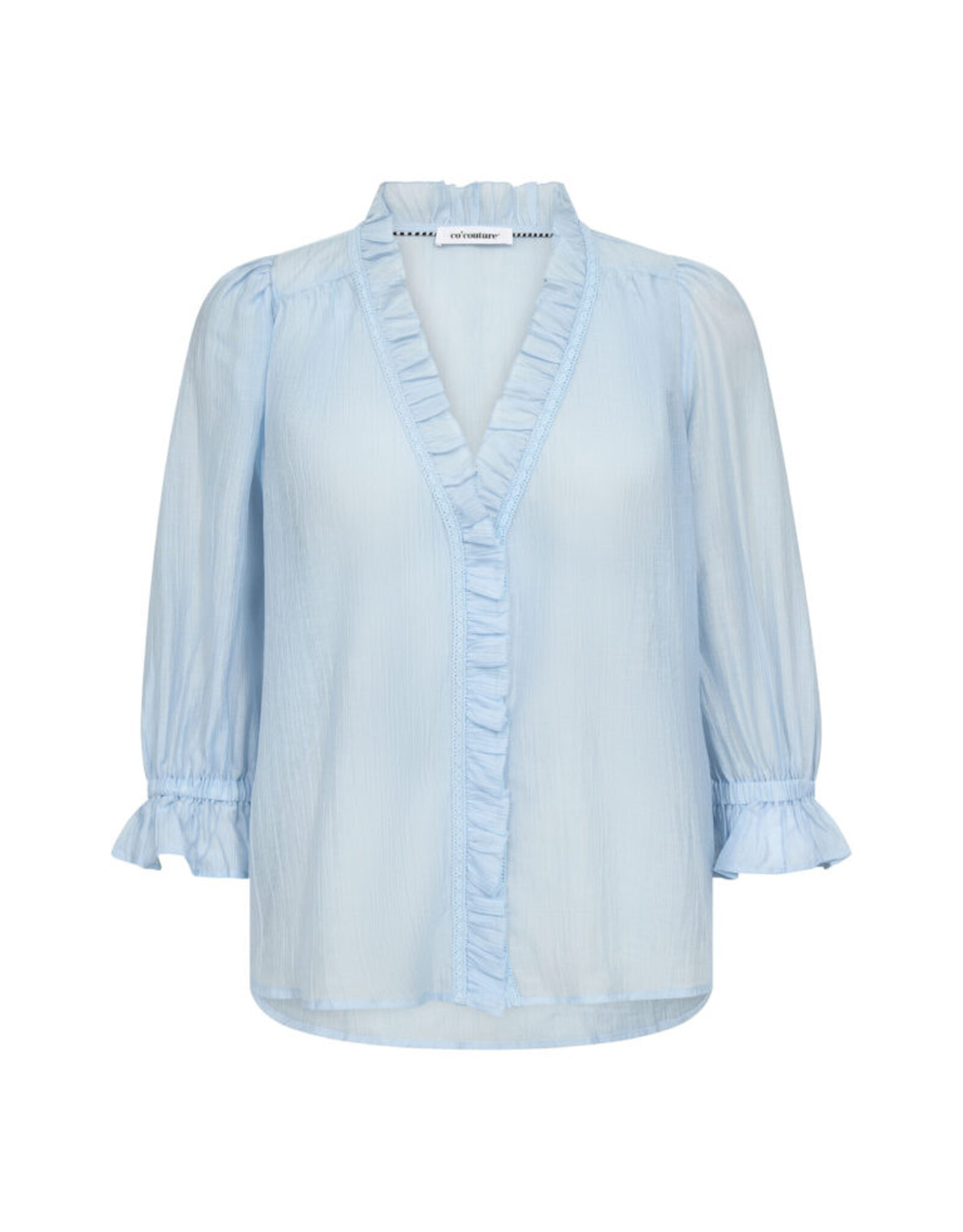 Co'Couture Avi Gathered Cuff Blouse in Powder Blue