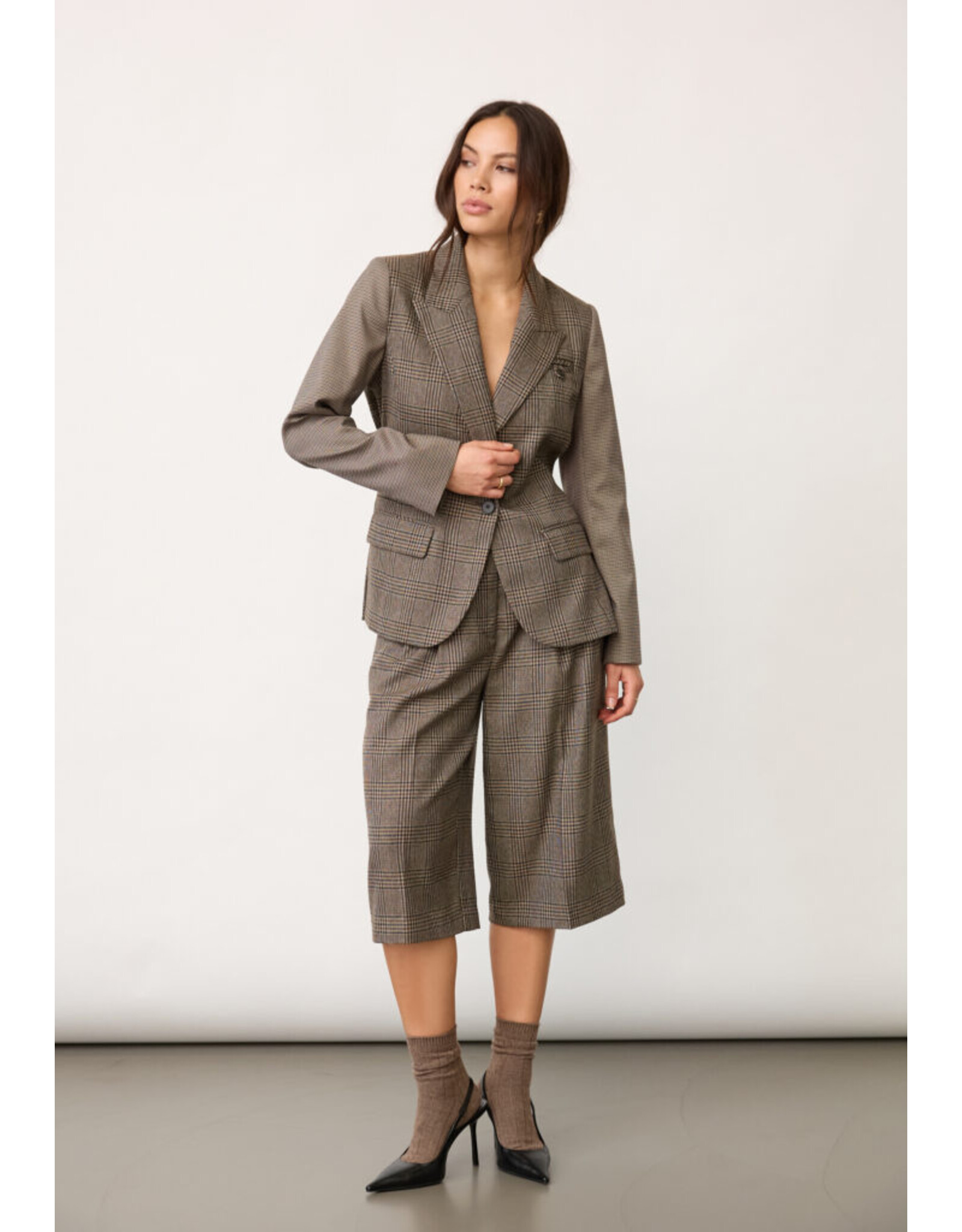 Co'Couture Check Fitted Blazer