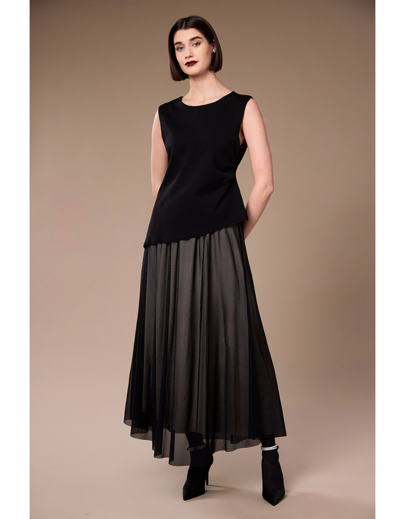 Peruzzi Tulle Black Dress
