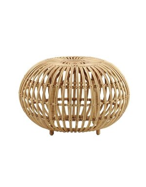 Icons Franco Albini Rattan Ottoman. 55cm diameter. Natural skin on.