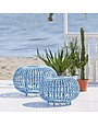 Exterior Franco Albini ottoman 65cm diam alurattan Blue