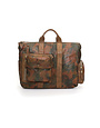 Campomaggi Briefcase. Genuine Leather. Camouflage. Military Green.