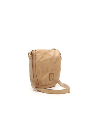 Campomaggi Crossbody bag. Leather. Bleached. Multi-seams. Beige.