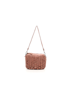 Campomaggi Bowling bag. Small. Genuine Leather. Bleached Woven. Pink.