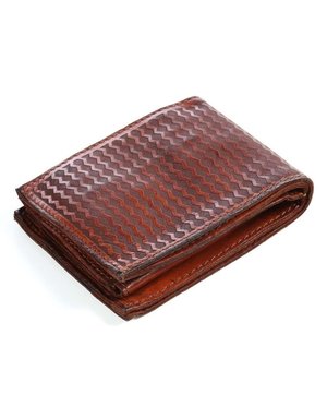 Campomaggi Wallet. Horizontal + Coin Purse + Zig Zag Laser. Cognac.