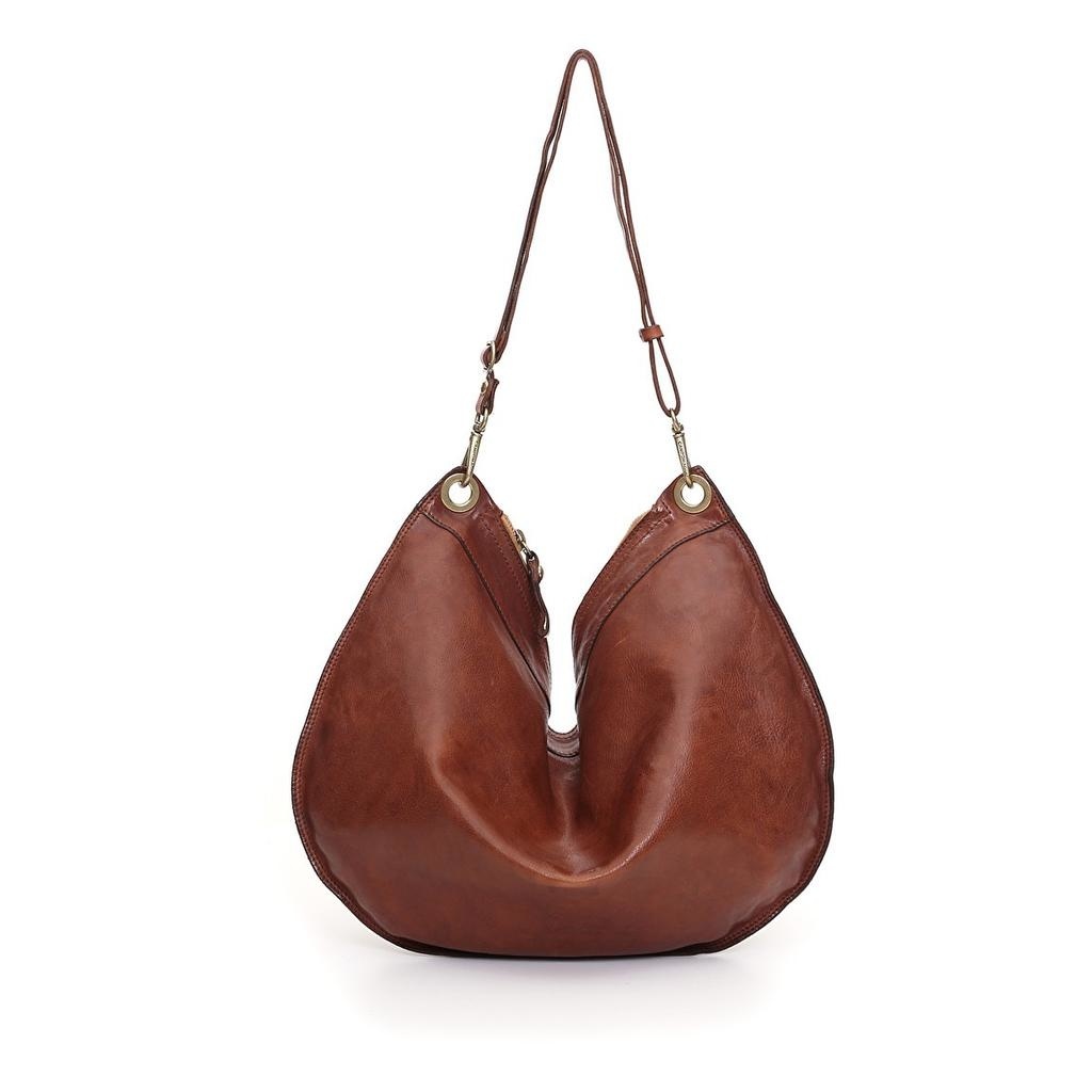 Campomaggi Shoulder bag. Large. Genuine leather. Cognac