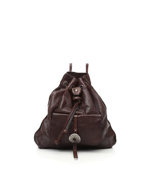 Campomaggi Backpack. Genuine leather + Belt oval buckle. Moro.