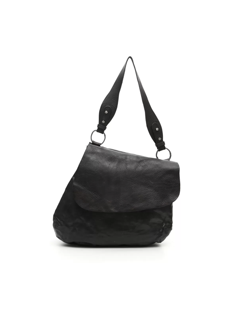 Campomaggi Shoulder bag. Genuine leather. Black.